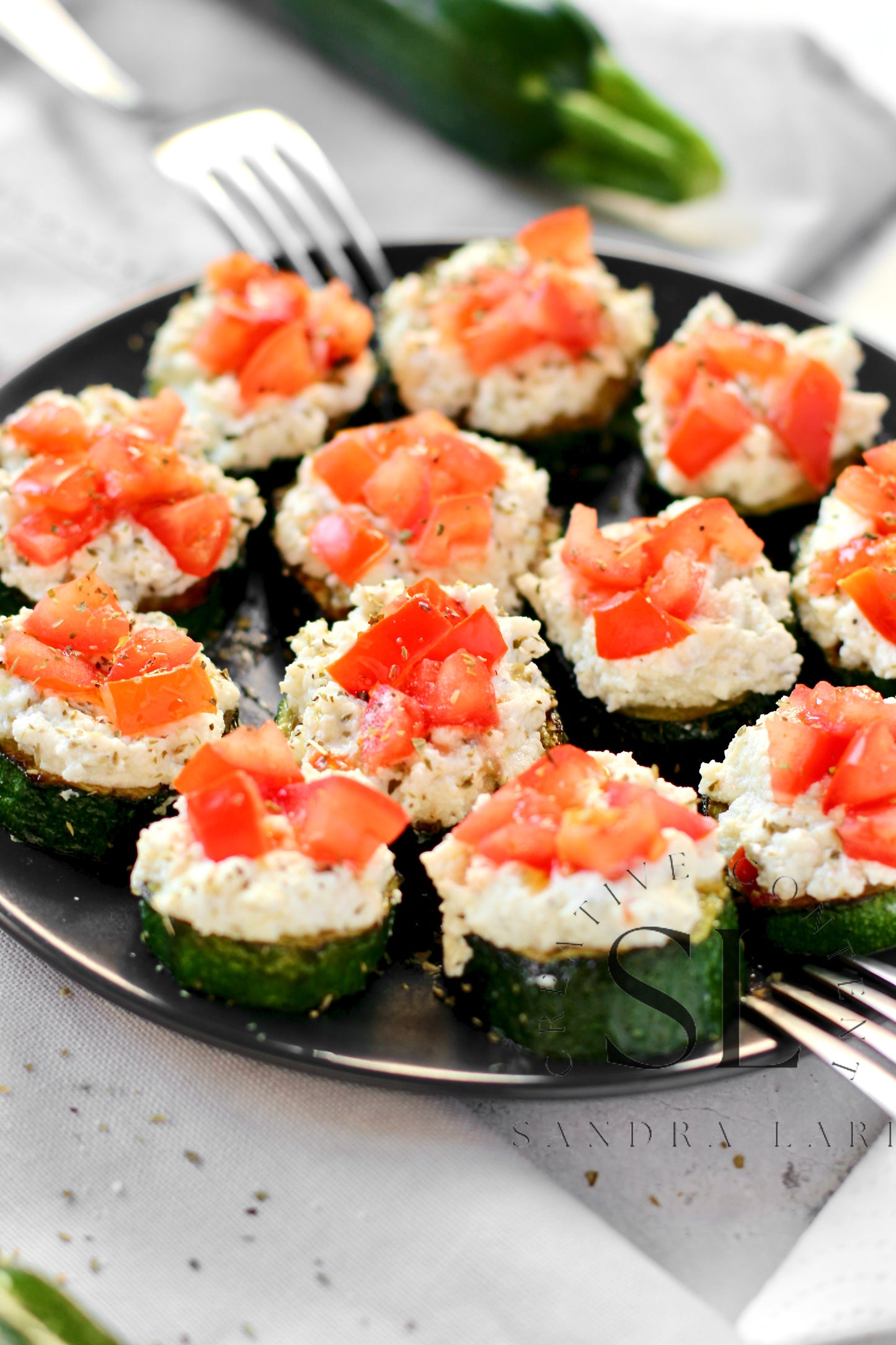 Zucchini Bites with Ricotta Cheese & Tomatoes - Set 3 of 3