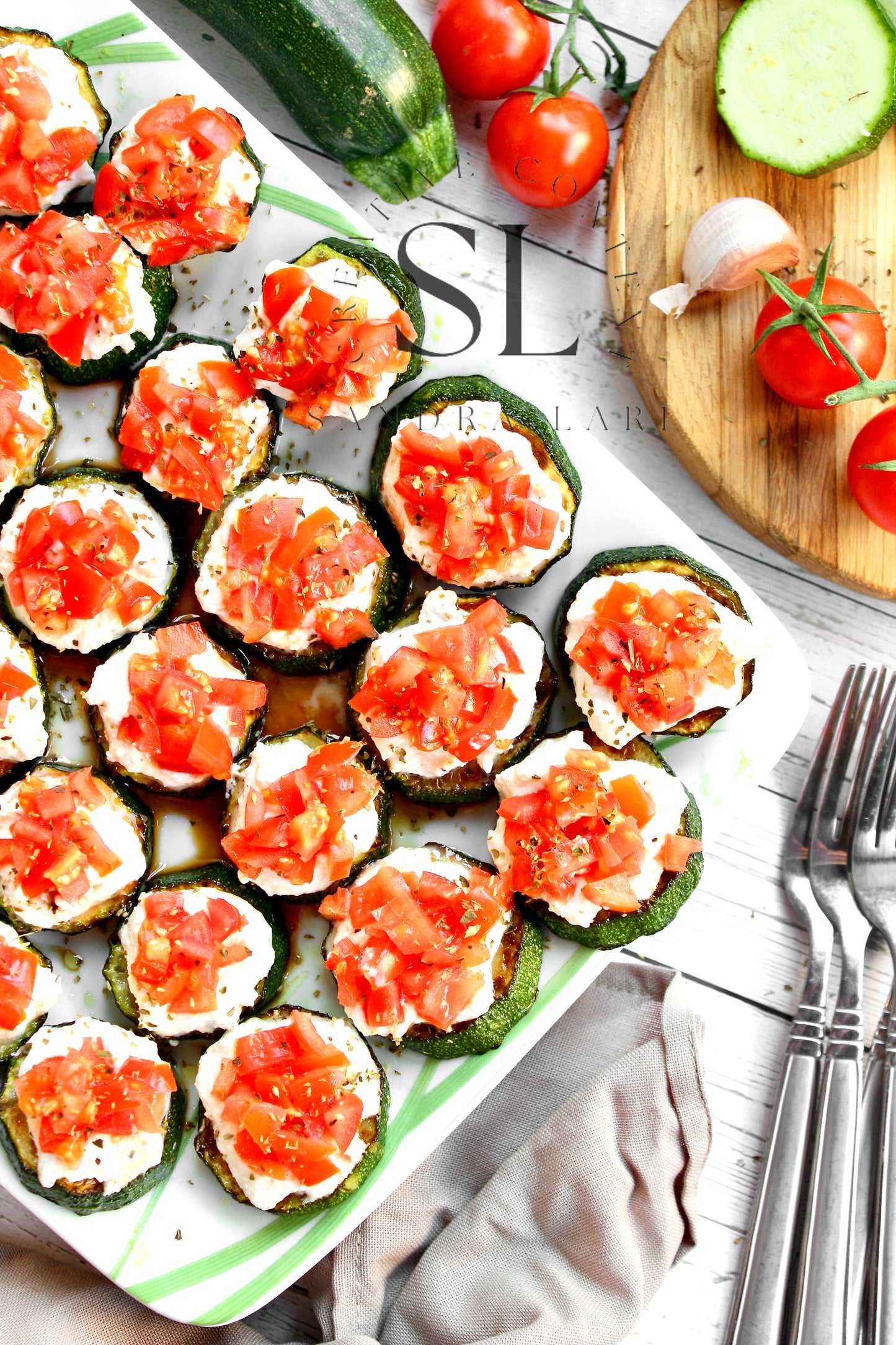 Zucchini Bites with Ricotta Cheese & Tomatoes - Set 1 of 3