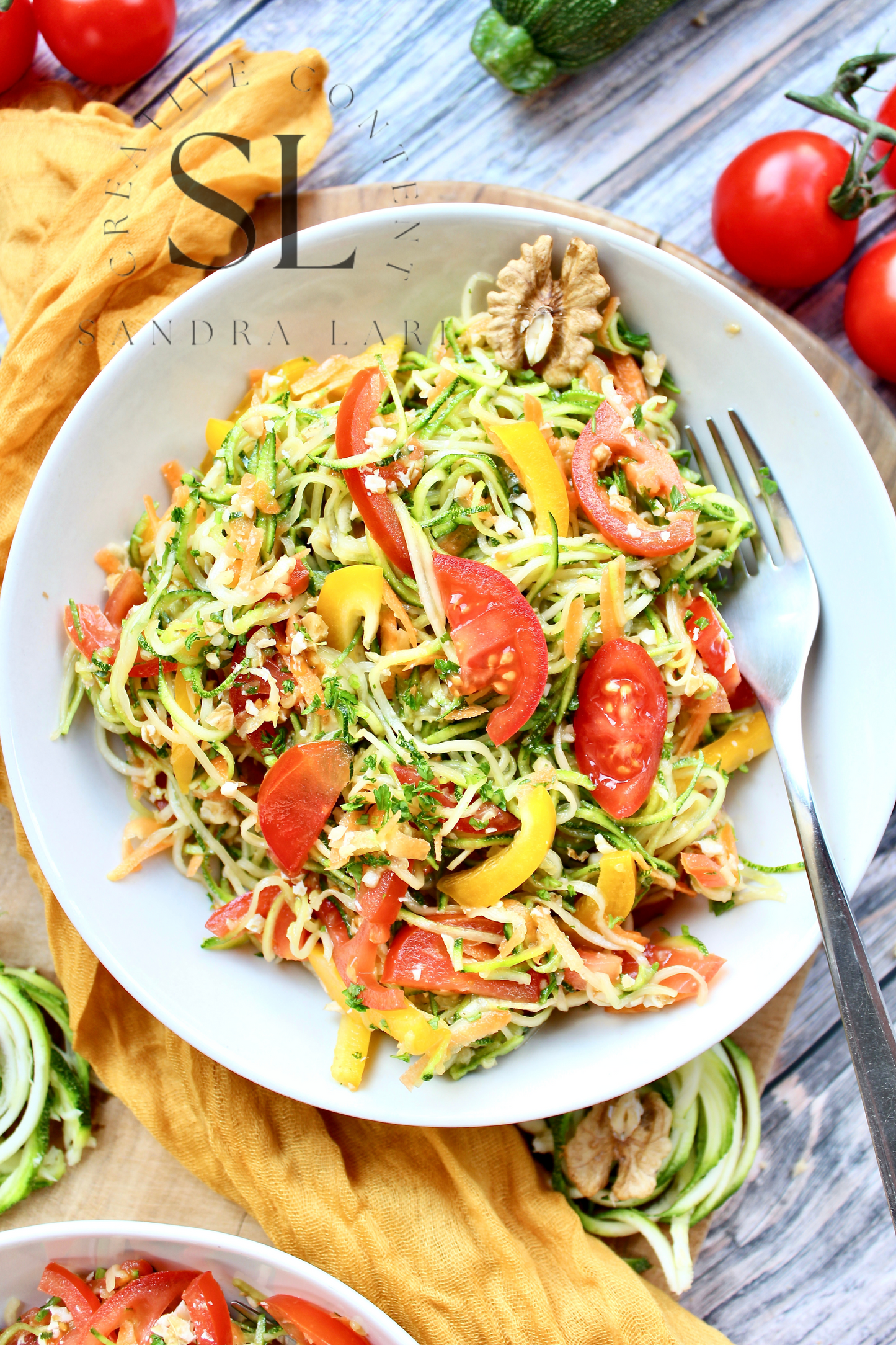 Raw Zucchini Spaghetti Salad - Set 1 of 3