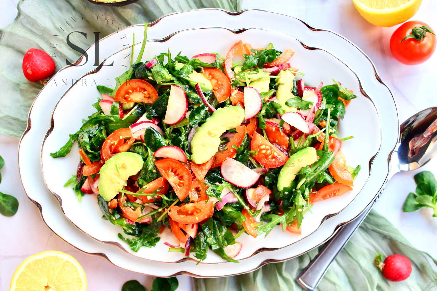 Spring Arugula & Avocado Salad - Set 3 of 3