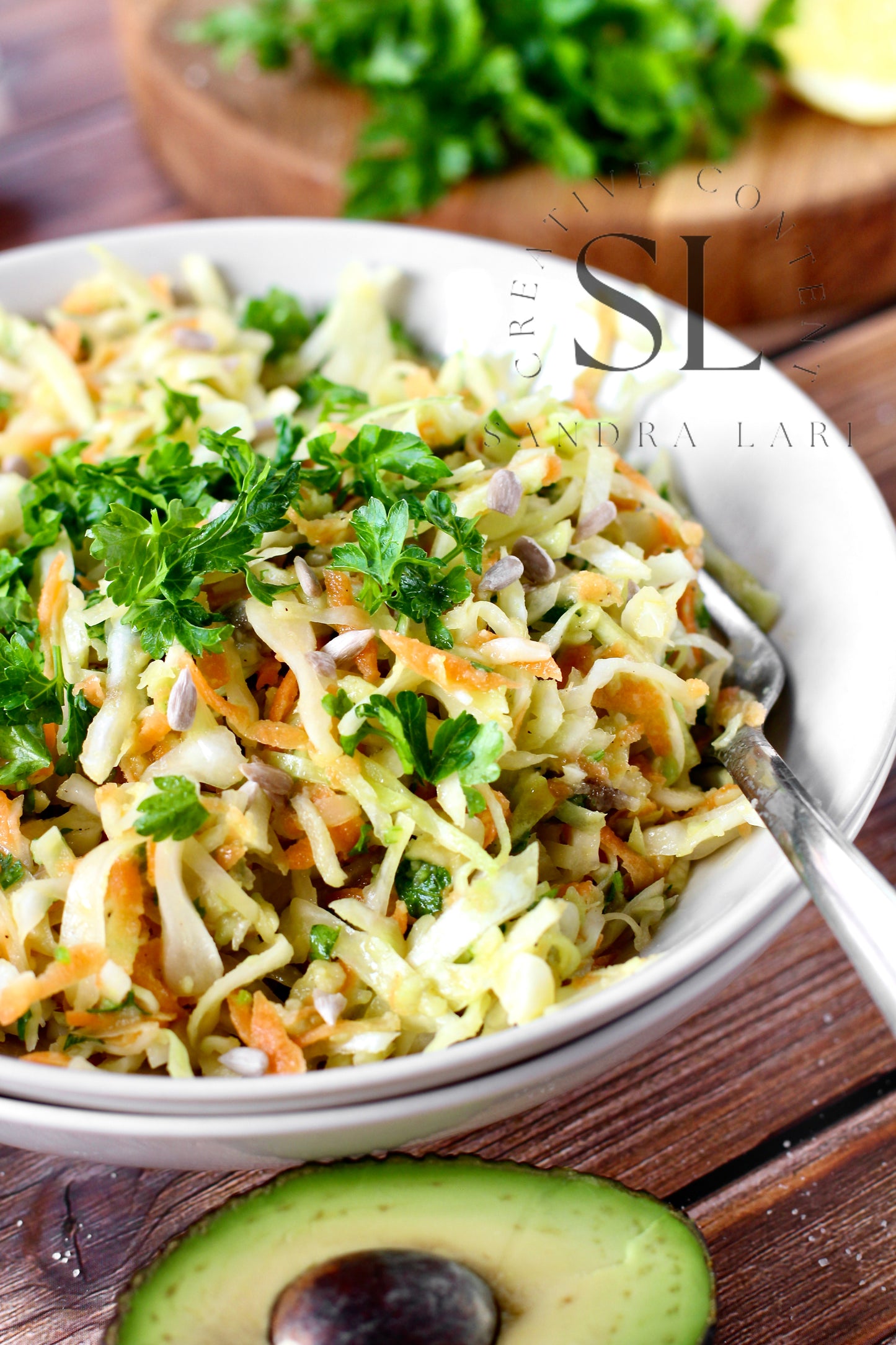 Creamy Avocado & Garlic Coleslaw - Set 4 of 4