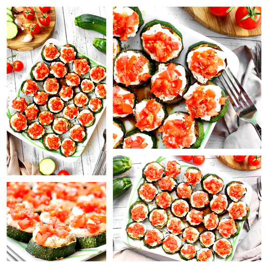 Zucchini Bites with Ricotta Cheese & Tomatoes - Exclusive