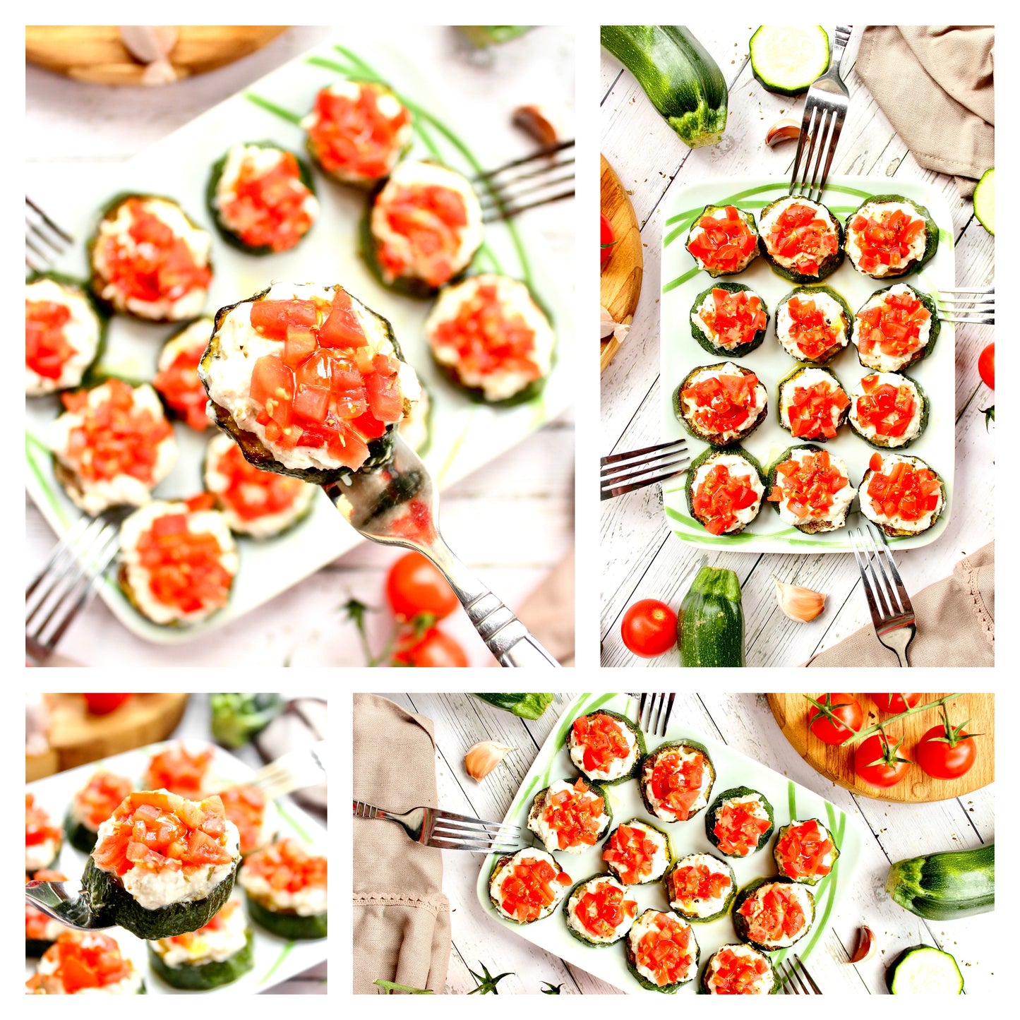 Zucchini Bites with Ricotta Cheese & Tomatoes - Exclusive