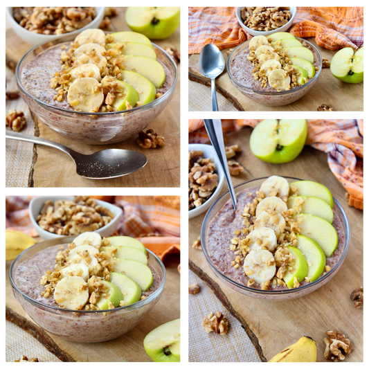 Overnight Healthy Raw Flaxseed Porridge - Set 2 of 4