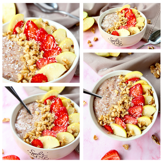 Overnight Healthy Raw Flaxseed Porridge - Set 4 of 4