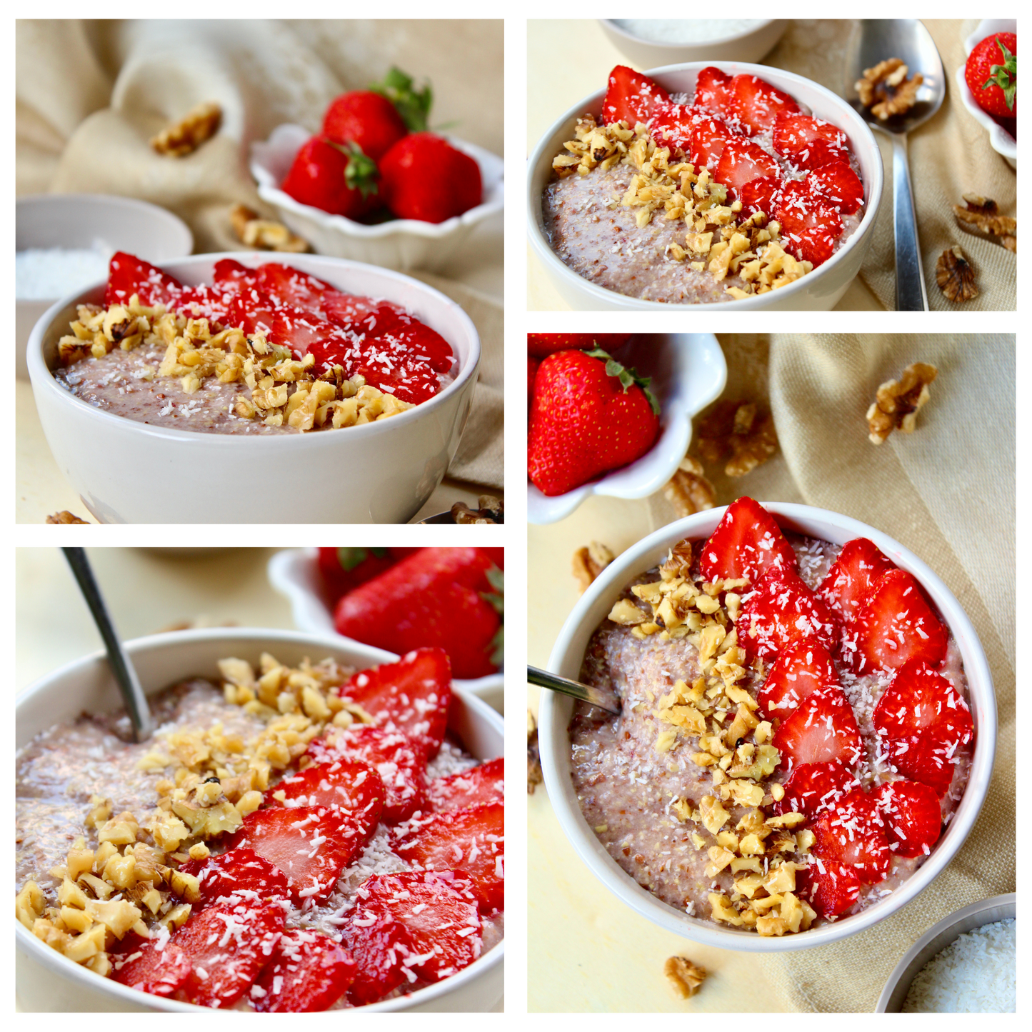 Overnight Healthy Raw Flaxseed Porridge - Set 1 of 4