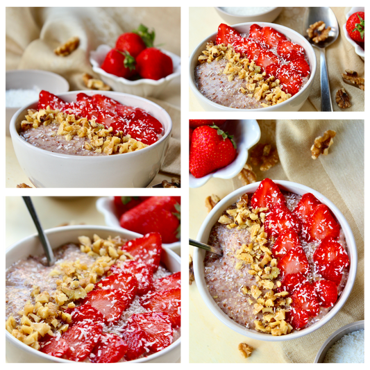 Overnight Healthy Raw Flaxseed Porridge - Set 1 of 4